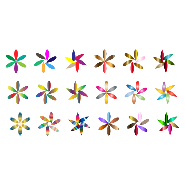 Simple Colorful Flowers | Free SVG
