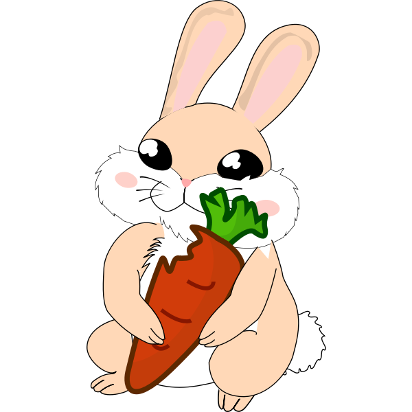 Bunny and carrot | Free SVG
