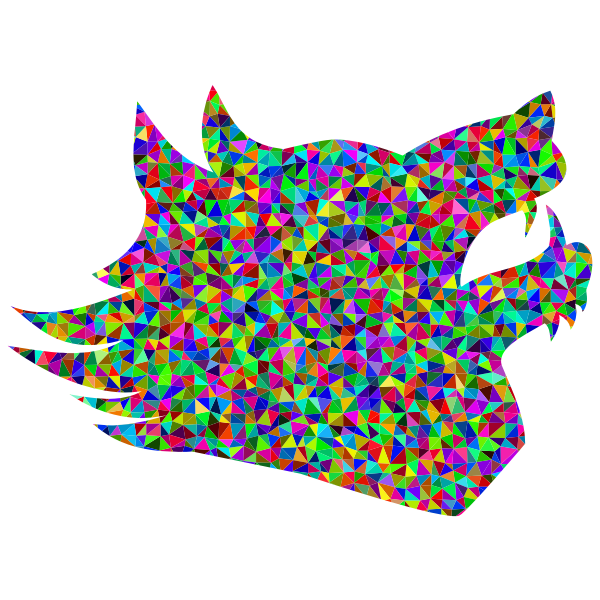 Prismatic Low Poly Wolf