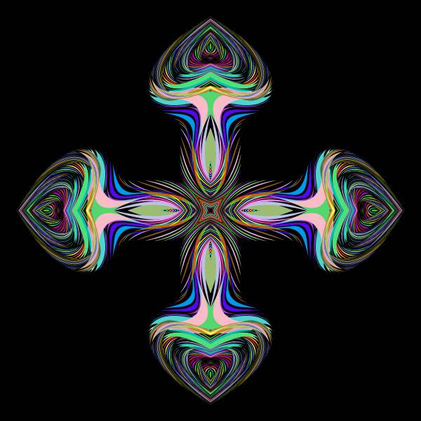 Prismatic Hearts Cross