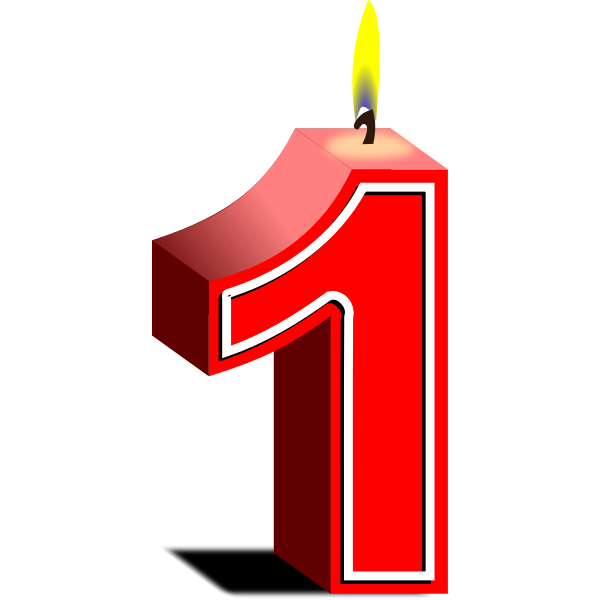 Download Birthday Candle Number 1 Free Svg