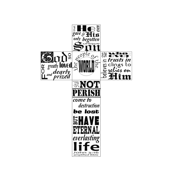 John 3:16 typography in cross