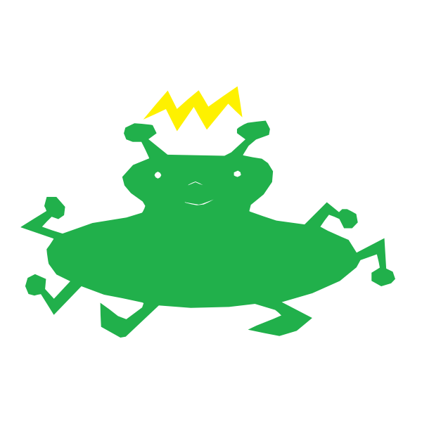 Green alien cartoon character