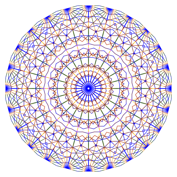 Prismatic Mandala Line Art No Background