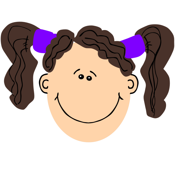 girl with brown hair and pigtails
