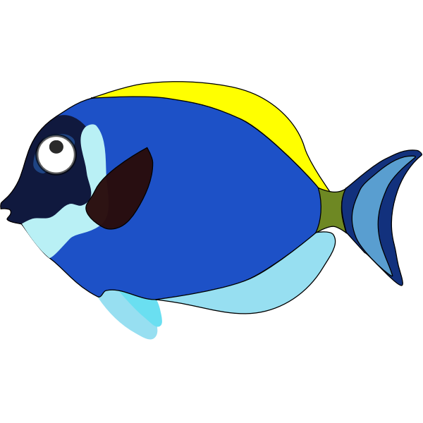 Blue cartoon fish | Free SVG