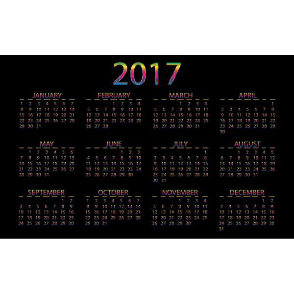 2017 Calendar Chromatic