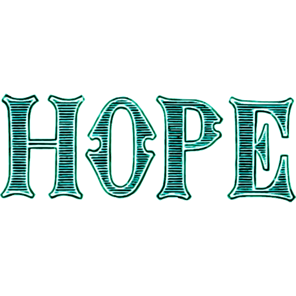 Hope green typography