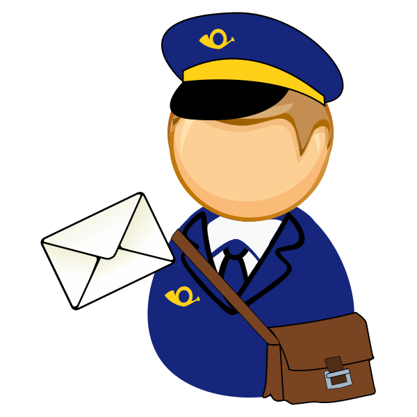Postman, letter and bag