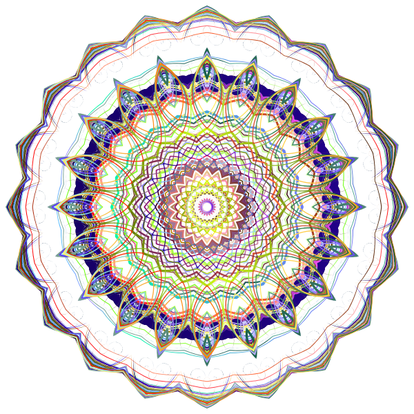 Prismatic Geometric Mandala No Background