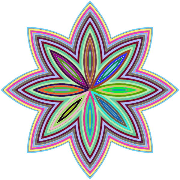 Prismatic Floral Line Art