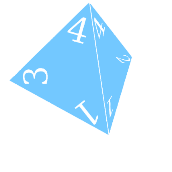 Four-Sided Dice (Blue)