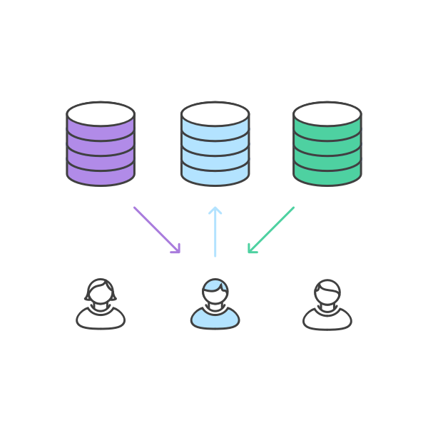 database repository users icons