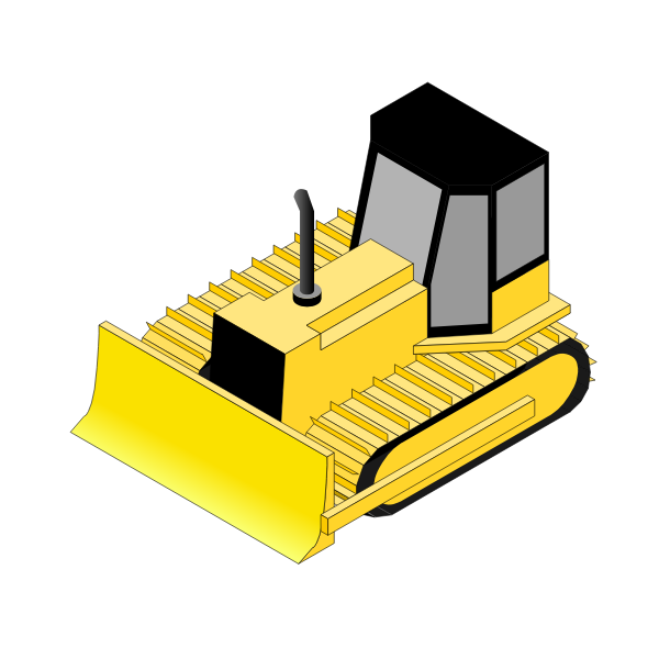 Isometric bulldozer animation