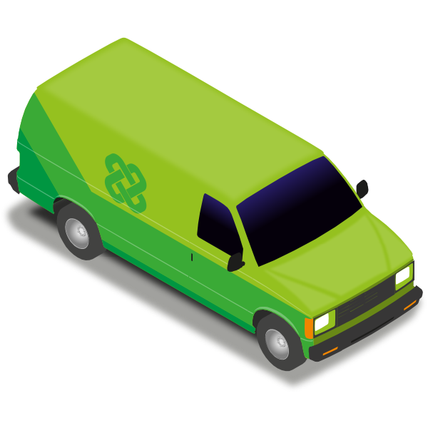 Green delivery van
