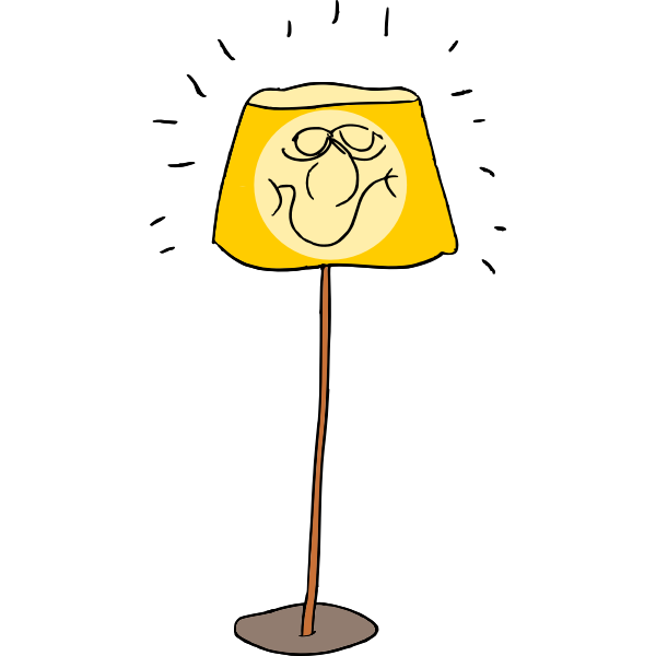 Lamp with smiling face