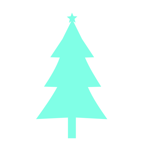 Christmas tree silhouette turqouise color