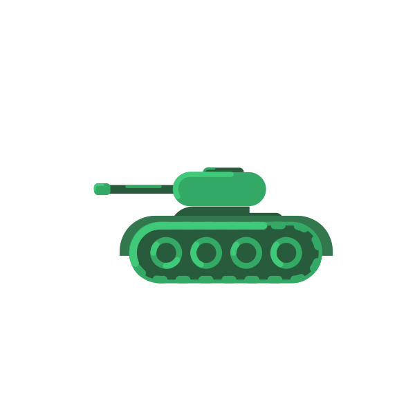 Green tank armored vehicle