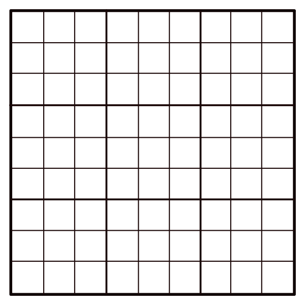 Empty Sudoku Grid Free SVG