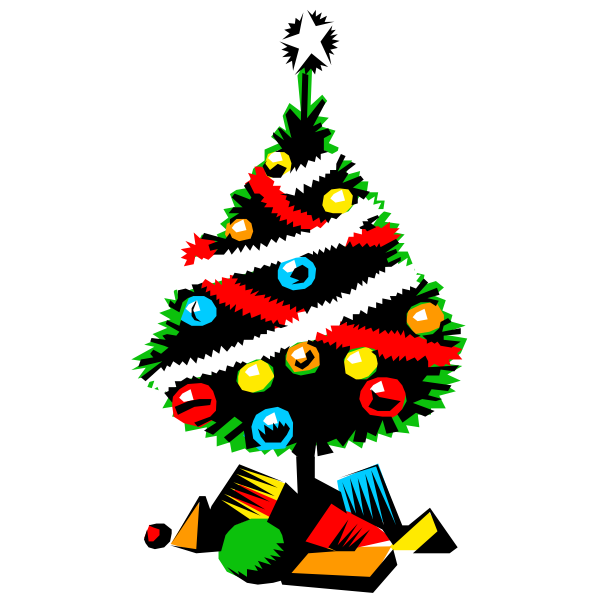 Christmas tree with presents Free SVG