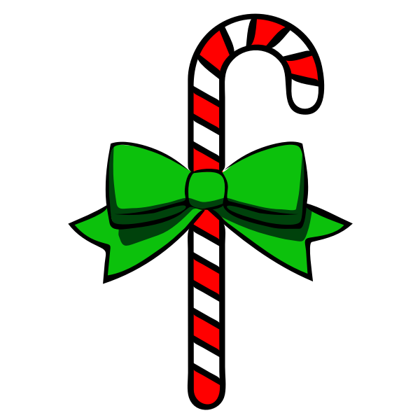 Outlined candy cane
