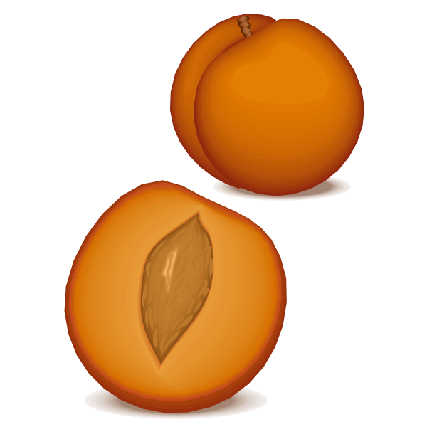 Peach and half