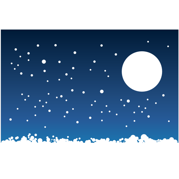 Winter night landscape | Free SVG