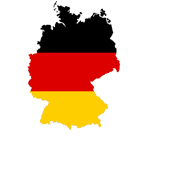Map of Germany with flag colors