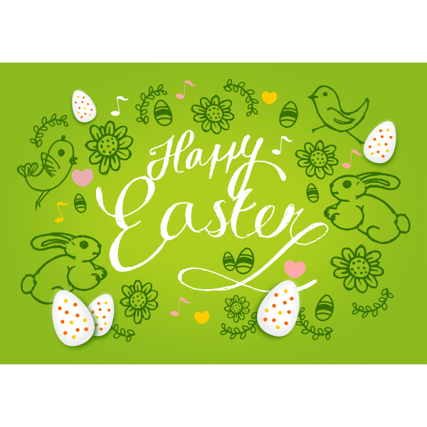 Happy Easter Postcard Template Free SVG