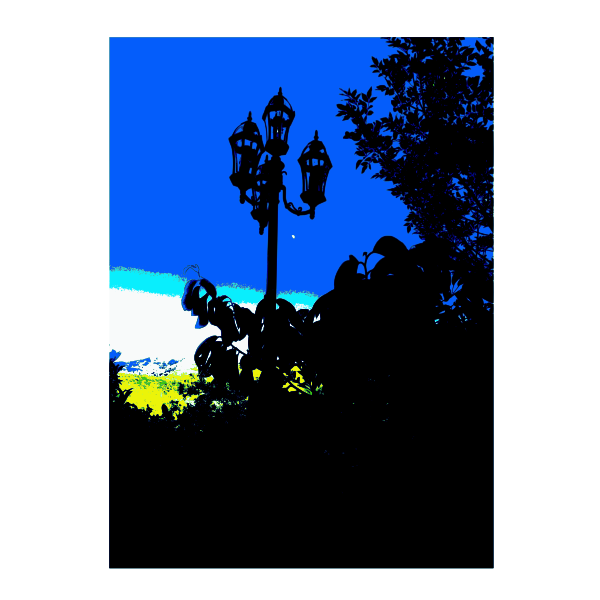 Forest silhouette with blue sky