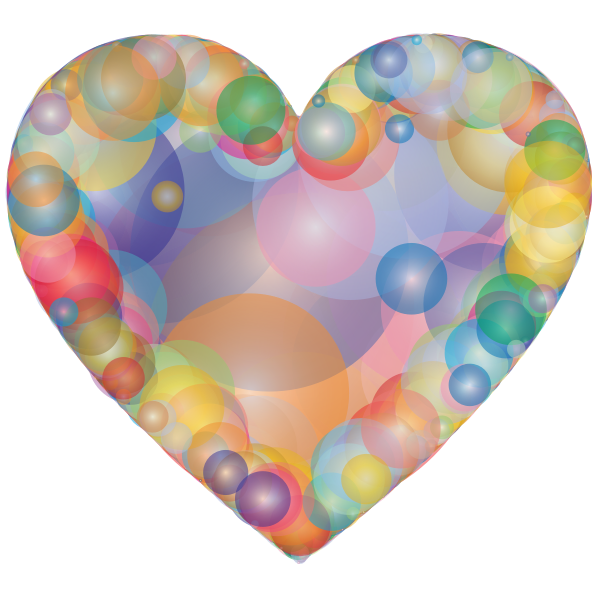 bubble heart rainbow