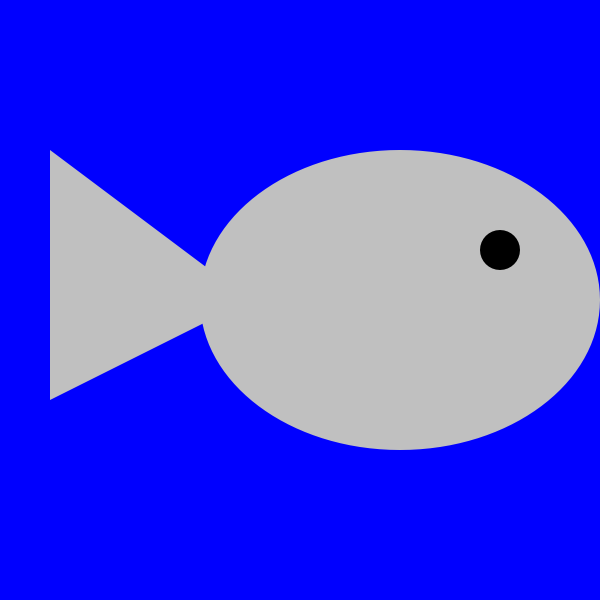 Fish icon on blue background