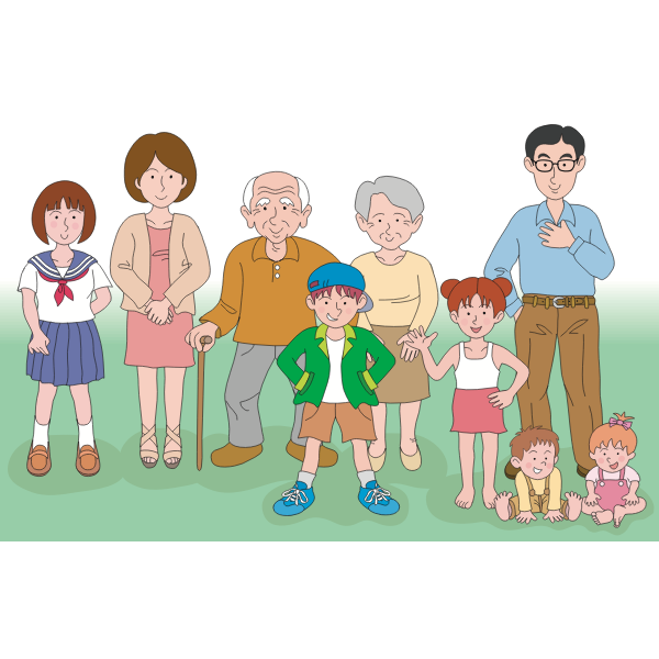 Multi-generational Family Clip Art