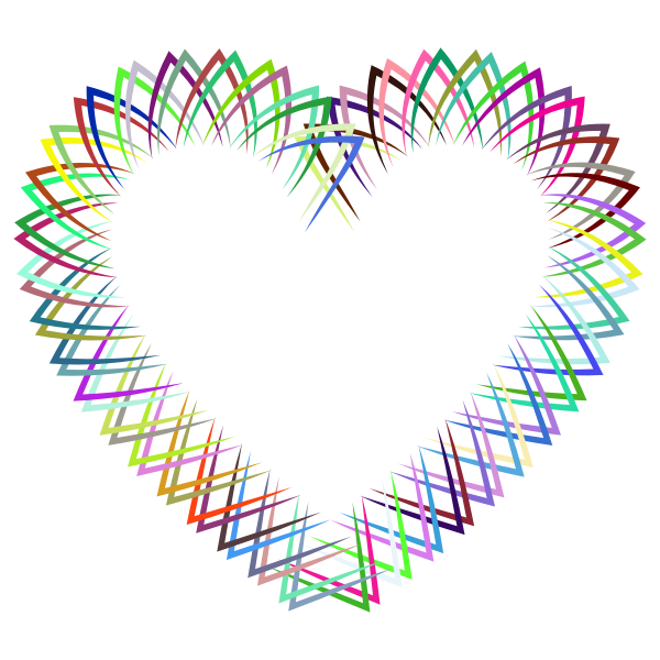 Abstract Geometric Frame I Heart Prismatic