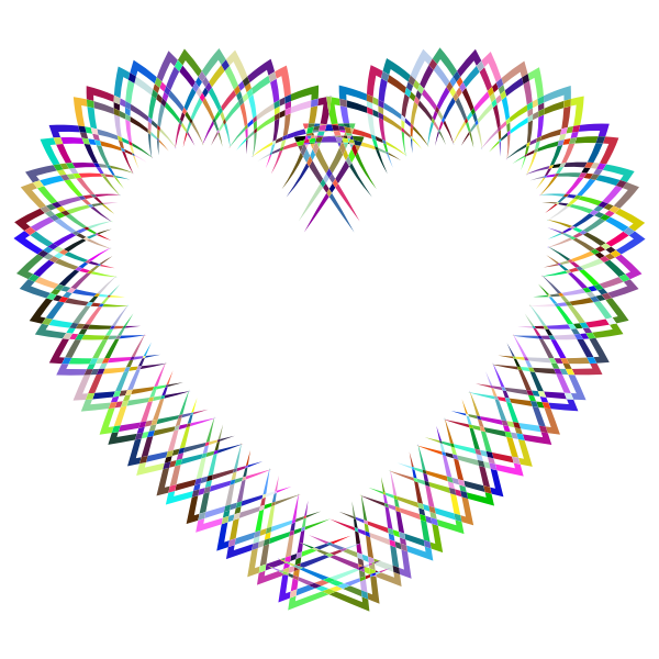 Abstract Geometric Frame I Heart Prismatic 2
