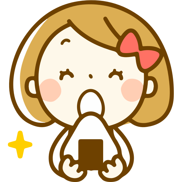 Girl eating onigiri