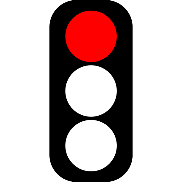 Red traffic light indicator