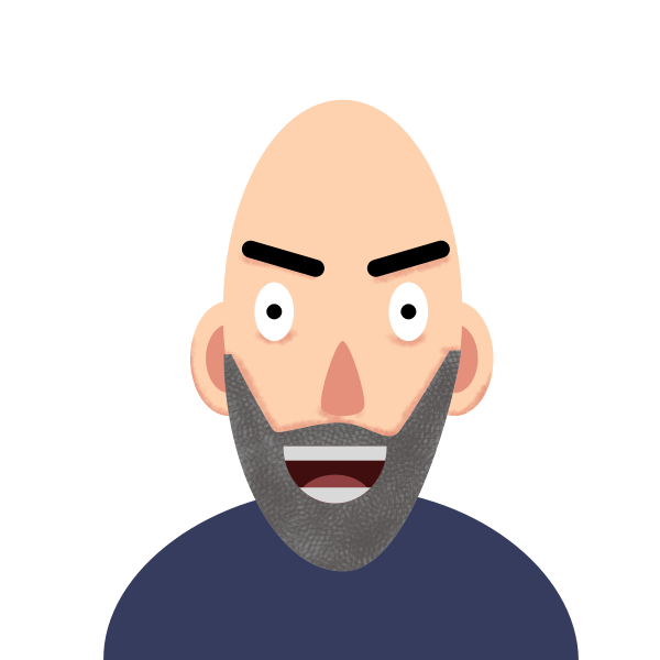 Bearded and bald man | Free SVG