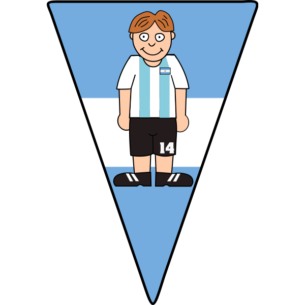 Soccer player on a pennant