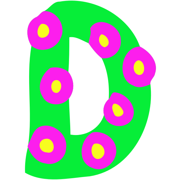 Colourful alphabet - D