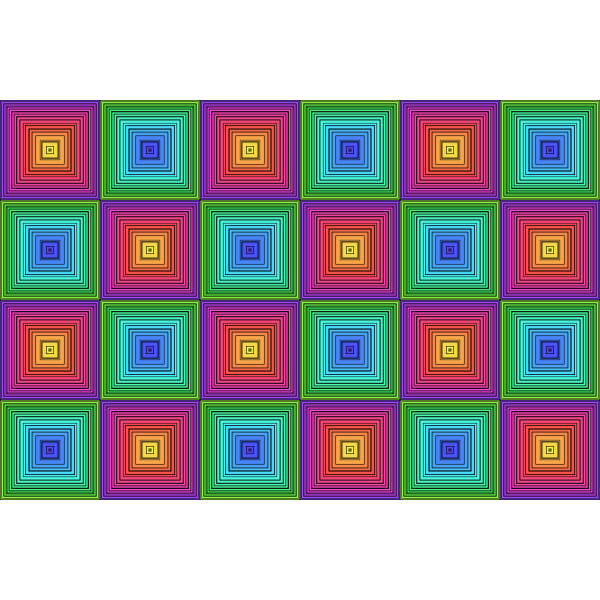 Rainbow squares in pattern