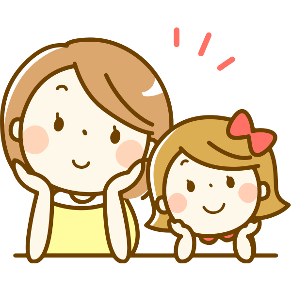 Mother and daughter vector drawing | Free SVG