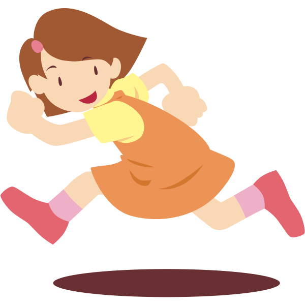 Girl running vector drawing