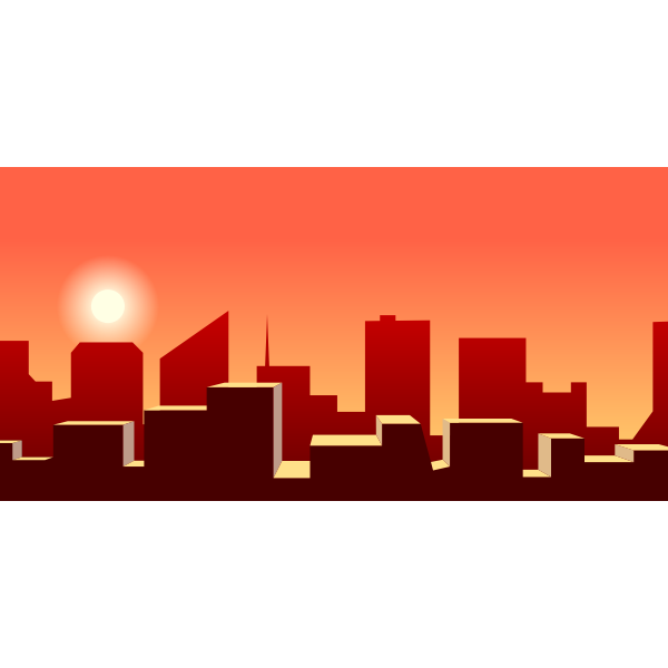 City downtown silhouette