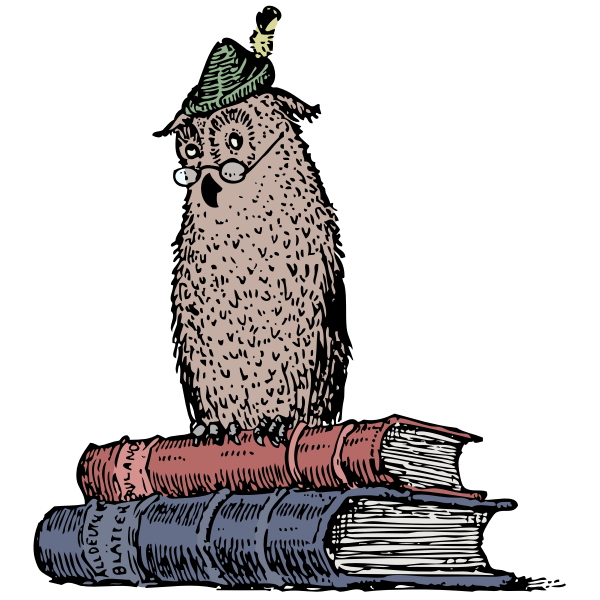 wise owl on books