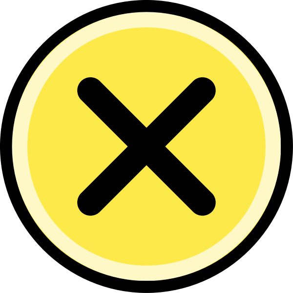 Button - cancel/no, round, yellow