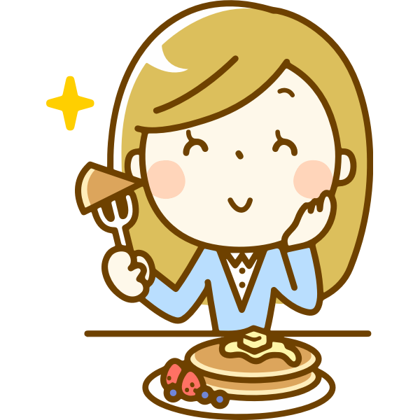 Woman Eating Pancakes | Free SVG