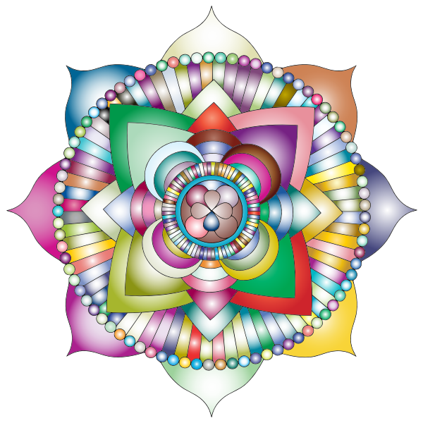 Prismatic Lotus Mandala Line Art 2