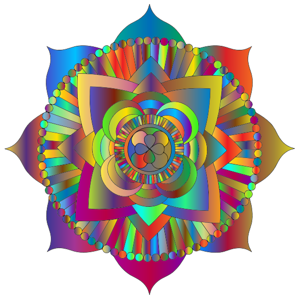 Prismatic Lotus Mandala Line Art 3
