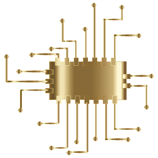 Chip Symbol With Golden Texture